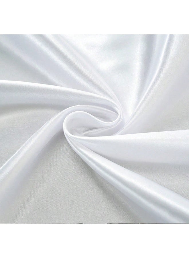 Fasola Satin Tablecloth, 1PC 147cm x 259cm Rectangular Tablecloth, Premium Silk Table Cover, Elegant Banquet Table Overlay for Weddings and Eid Al-Fitr Parties, Smooth Polyester Tablecloth (White) - Image 2